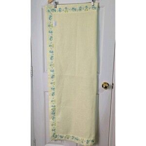 VTG CURITY Thermal Knit Baby Blanket Satin Trim Yellow Sleeping Duck Puppy Bear